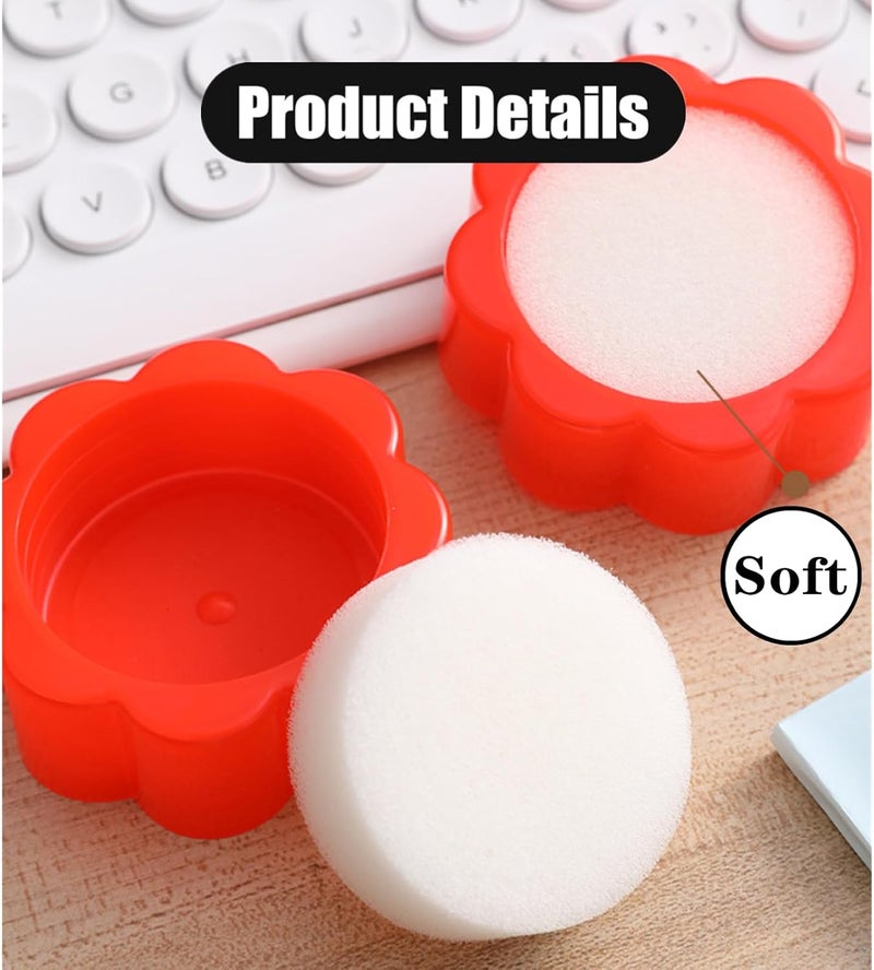 Yimluofa 6 PCS Finger Wet Sponge Professional Fingertip Moistener Finger Moistener Flower Shape Finger Wet Sponge Cup for Fingers Counting Money Papers Bills Documents - Image 4